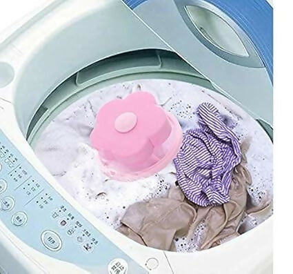 Flower-Shaped Washing Machine Floating Lint Mesh Bag Hair & Debris Removal Filter Net (Pack of 2)