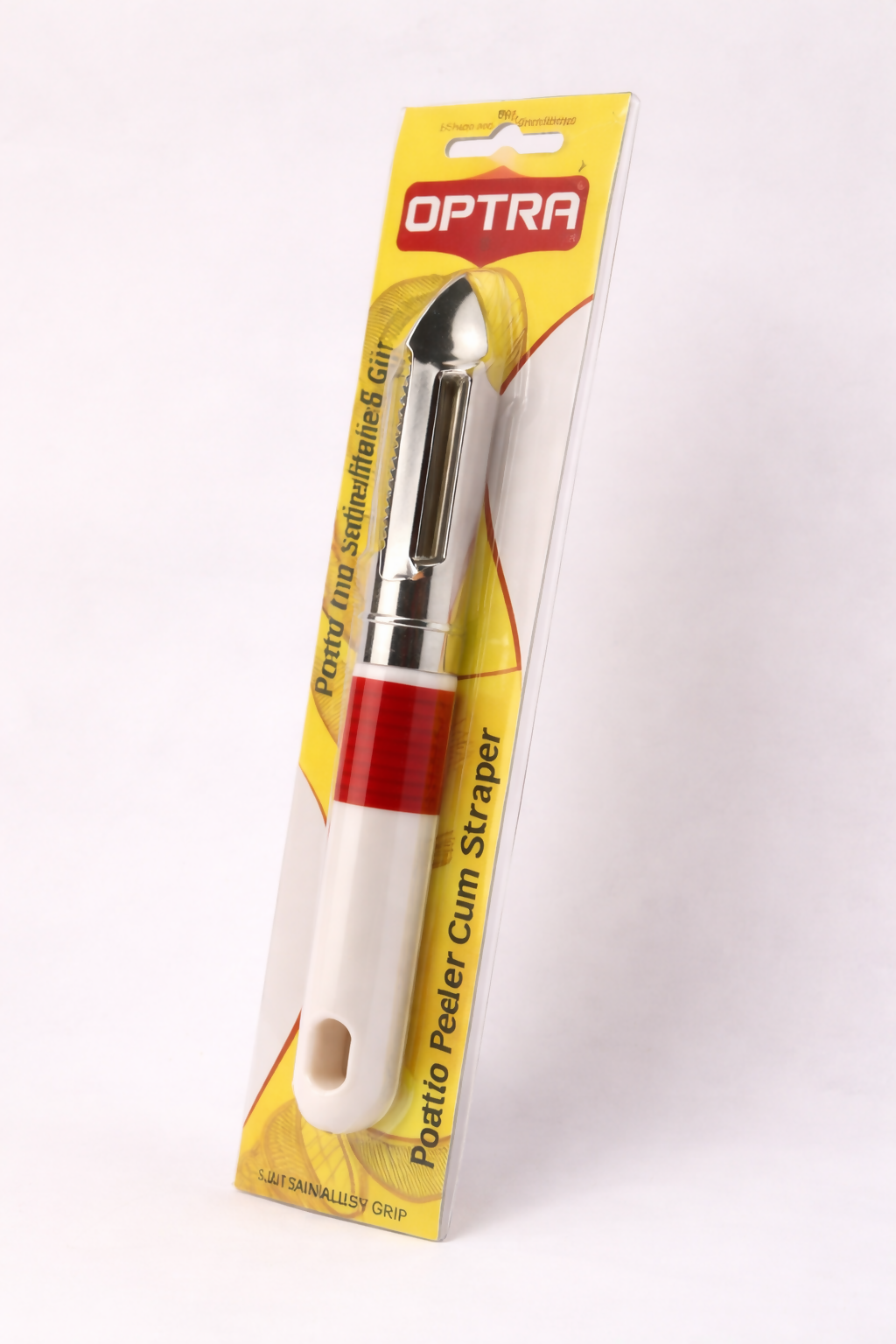 OPTRA Stainless Steel Potato Peeler Cum Scraper with Ergonomic Handle HalfPe - FW -TPT