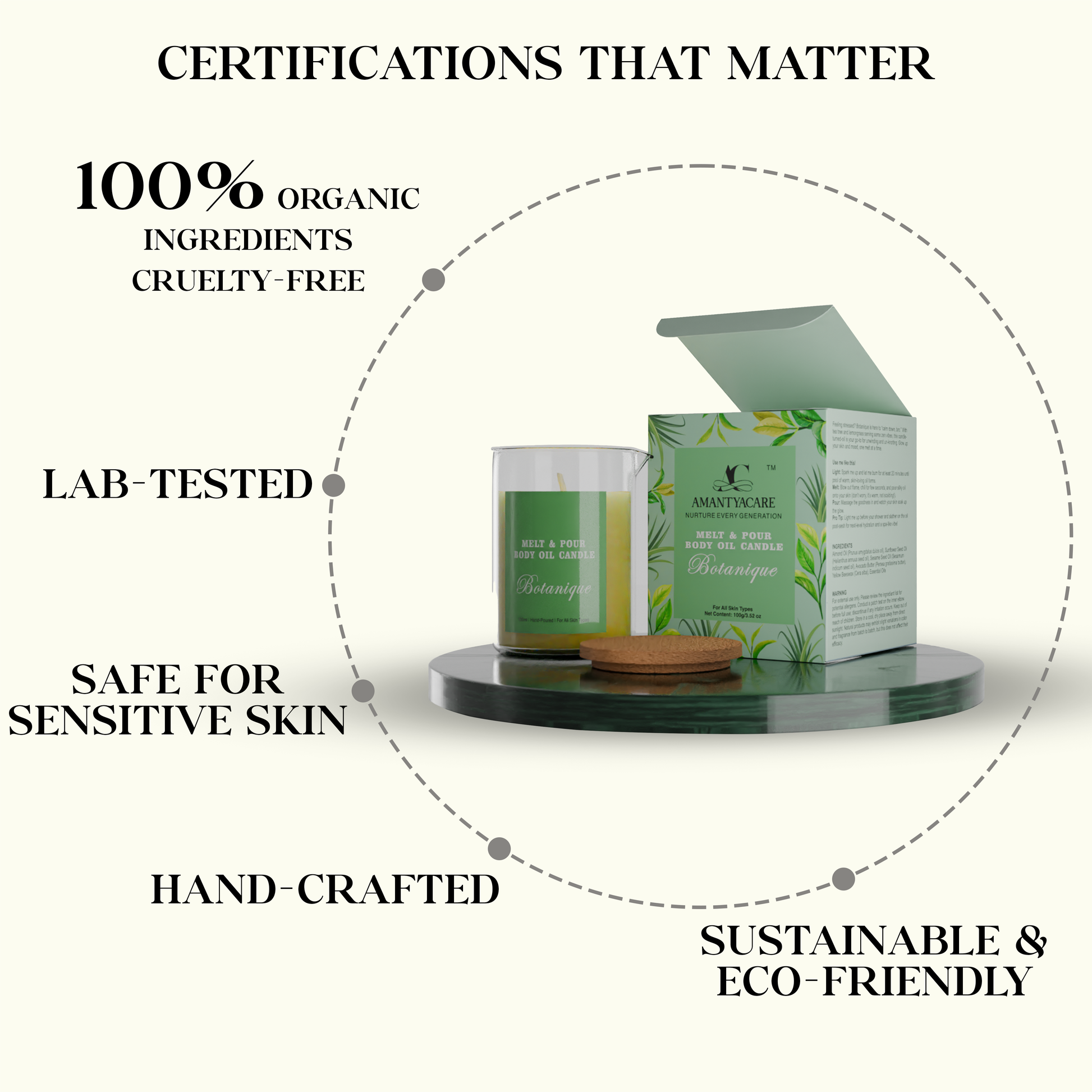 Melt & Pour Aromatherapy Body Oil Candle – Botanique (Tea Tree & Lemongrass) by Amantya Care Amantya Care