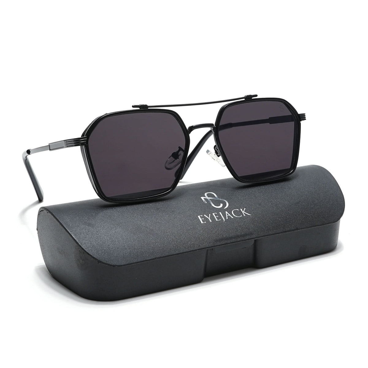 Eyejack Black Square Sunglasses for Men and Women - Style L846 - view 8