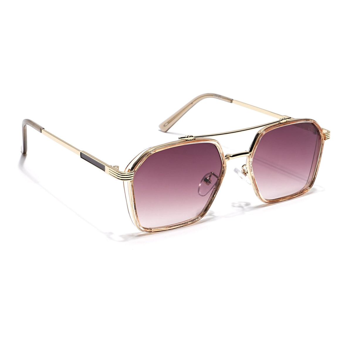 Eyejack Golden & Pink Square Sunglasses for Men and Women - view 2