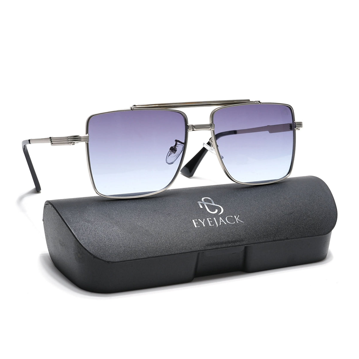 Eyejack Silver Square Sunglasses for Men and Women - view 8