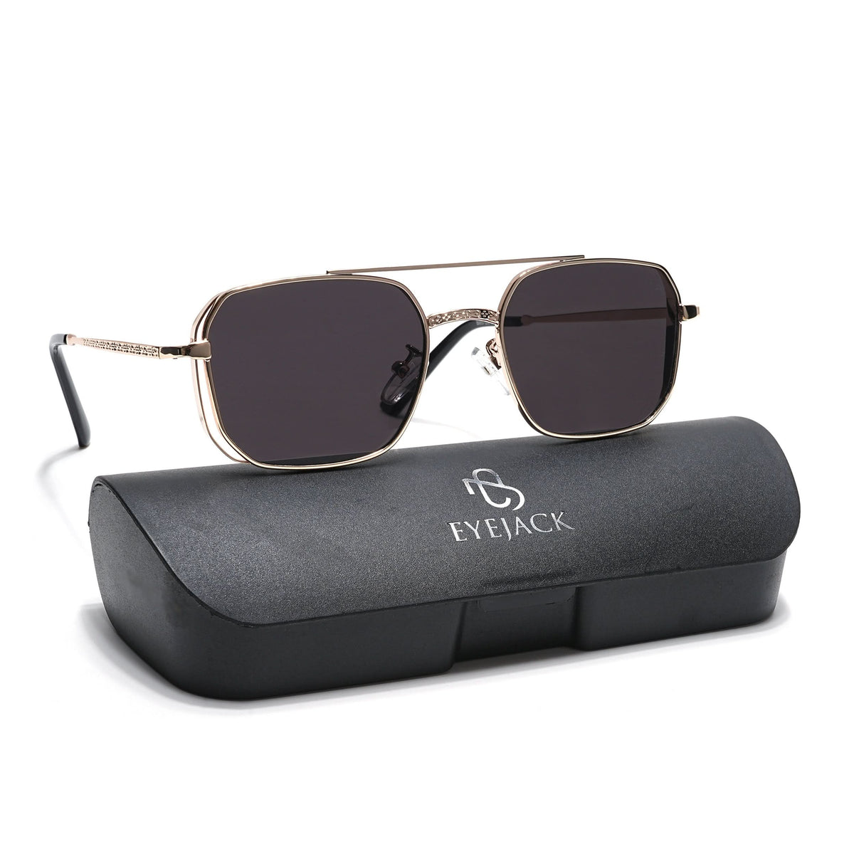 Eyejack Golden Square Sunglasses for Men and Women - view 8