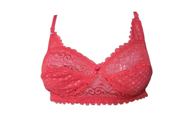 Premium Women's Lace Net Bra with Elegant Non-Padded Full Coverage Lingerie with Scalloped Trim - Pack of 2 (Multicolor)