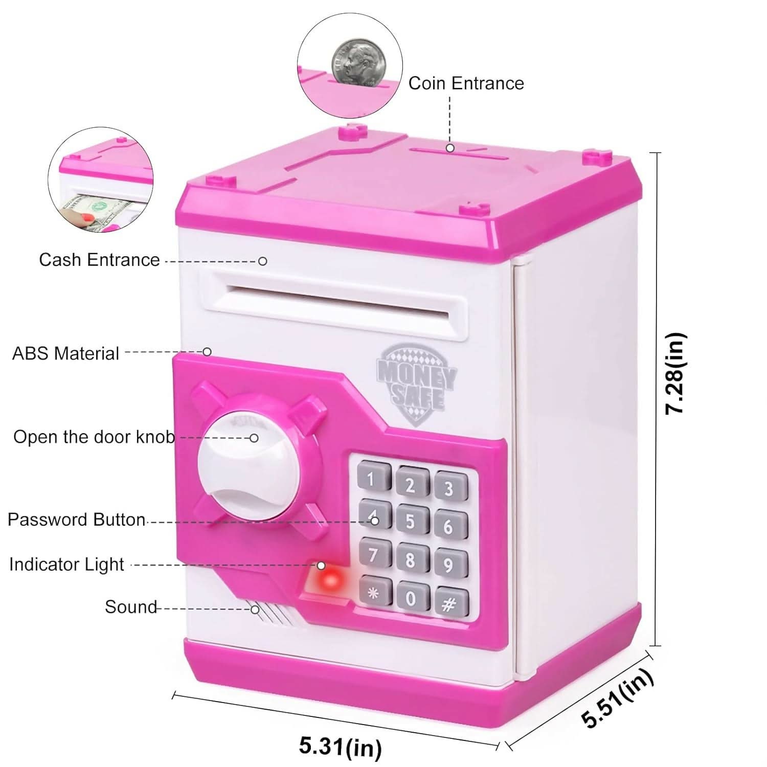 New Generation Savings Bank3 for kids(pink & white) Hayagreeva Enterprises