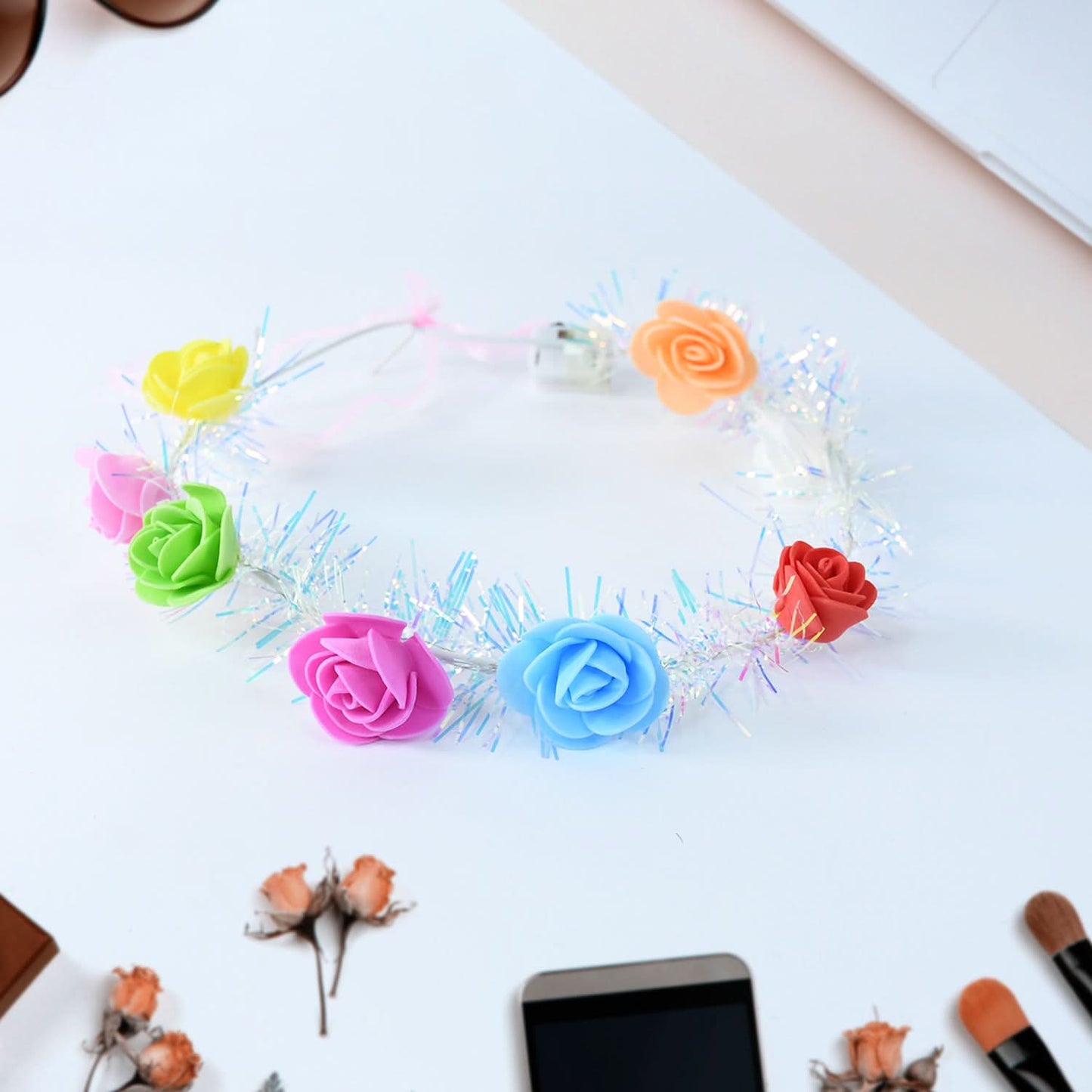 Led Flower Crown Headband  Multicolor Light-up (1 Pc)