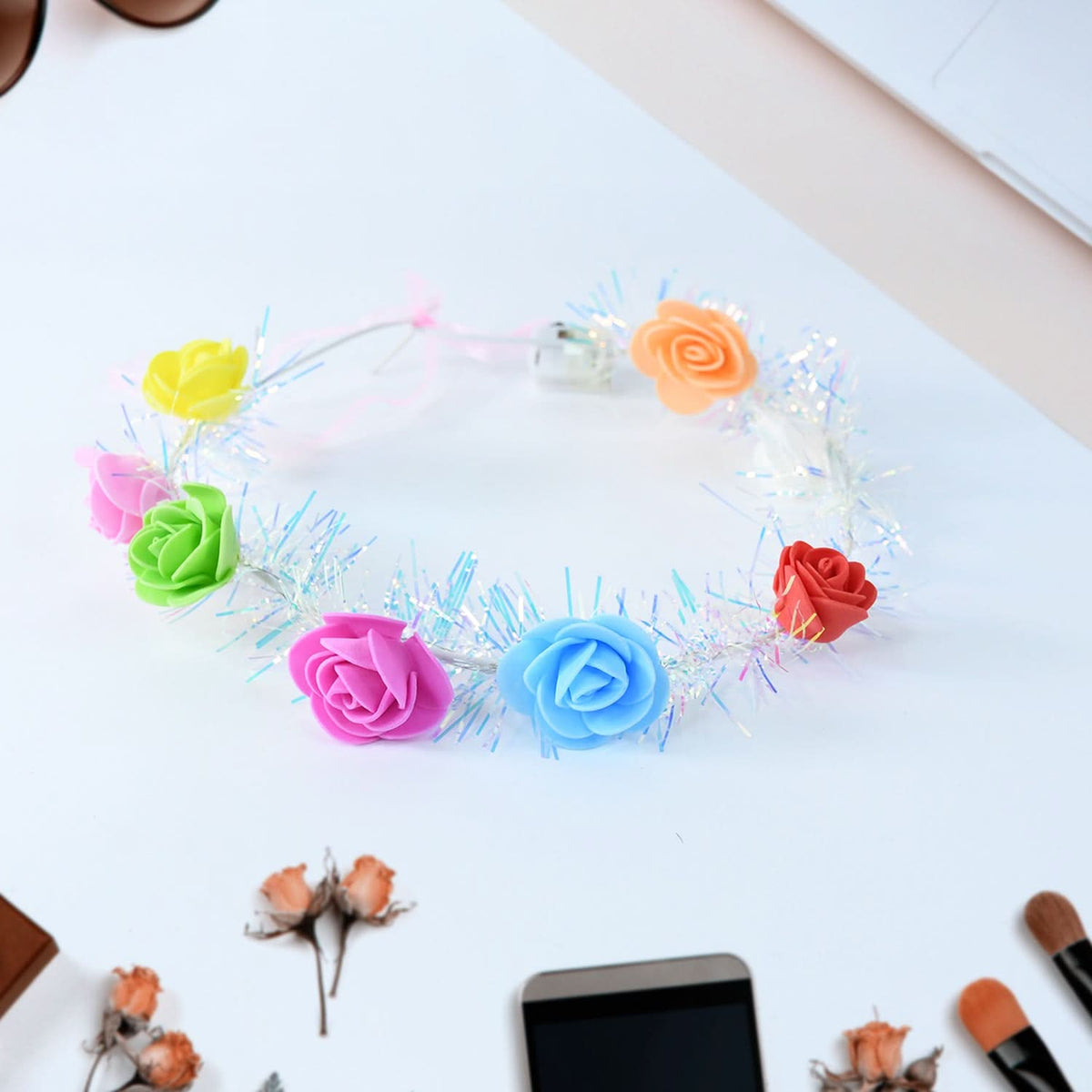 Led Flower Crown Headband  Multicolor Light-up (1 Pc) HP DD