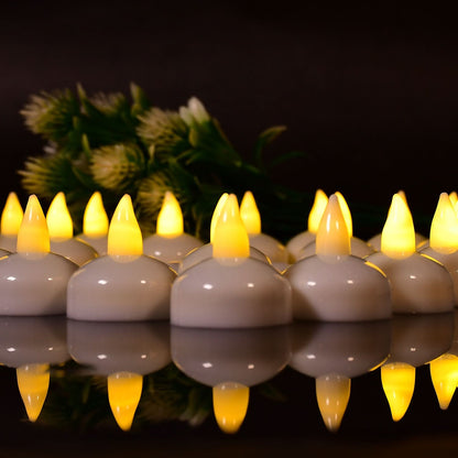 Set of 12 flameless floating battery operated tealight candles for decorative wedding use