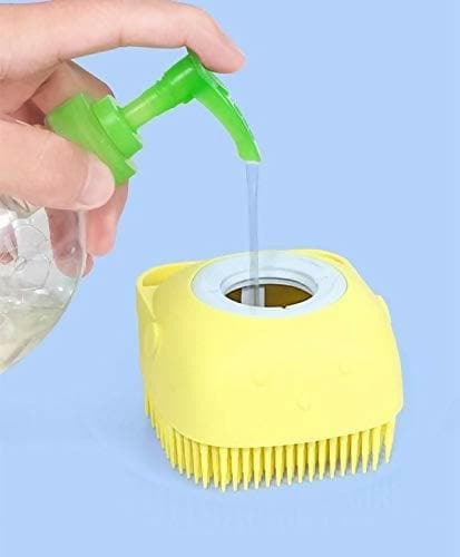 Square Silicone brush with liquid soap dispenser (Any colour) - HalfPe