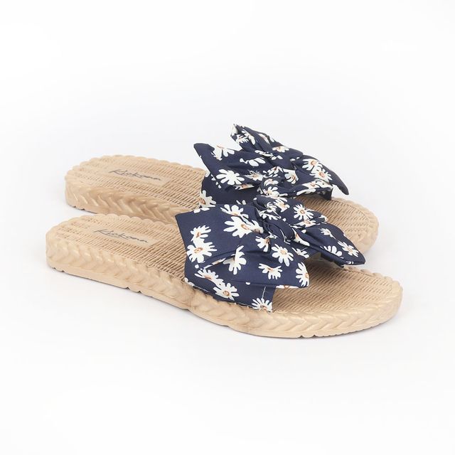 Indifeet Flat Bow Sliders for Women
