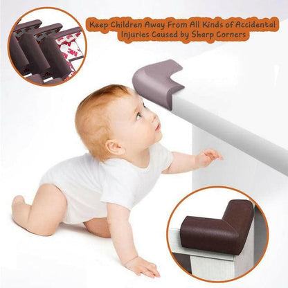 Safe-O-Kid Corner Guards Safety & Babyproofing, Brown. - HalfPe