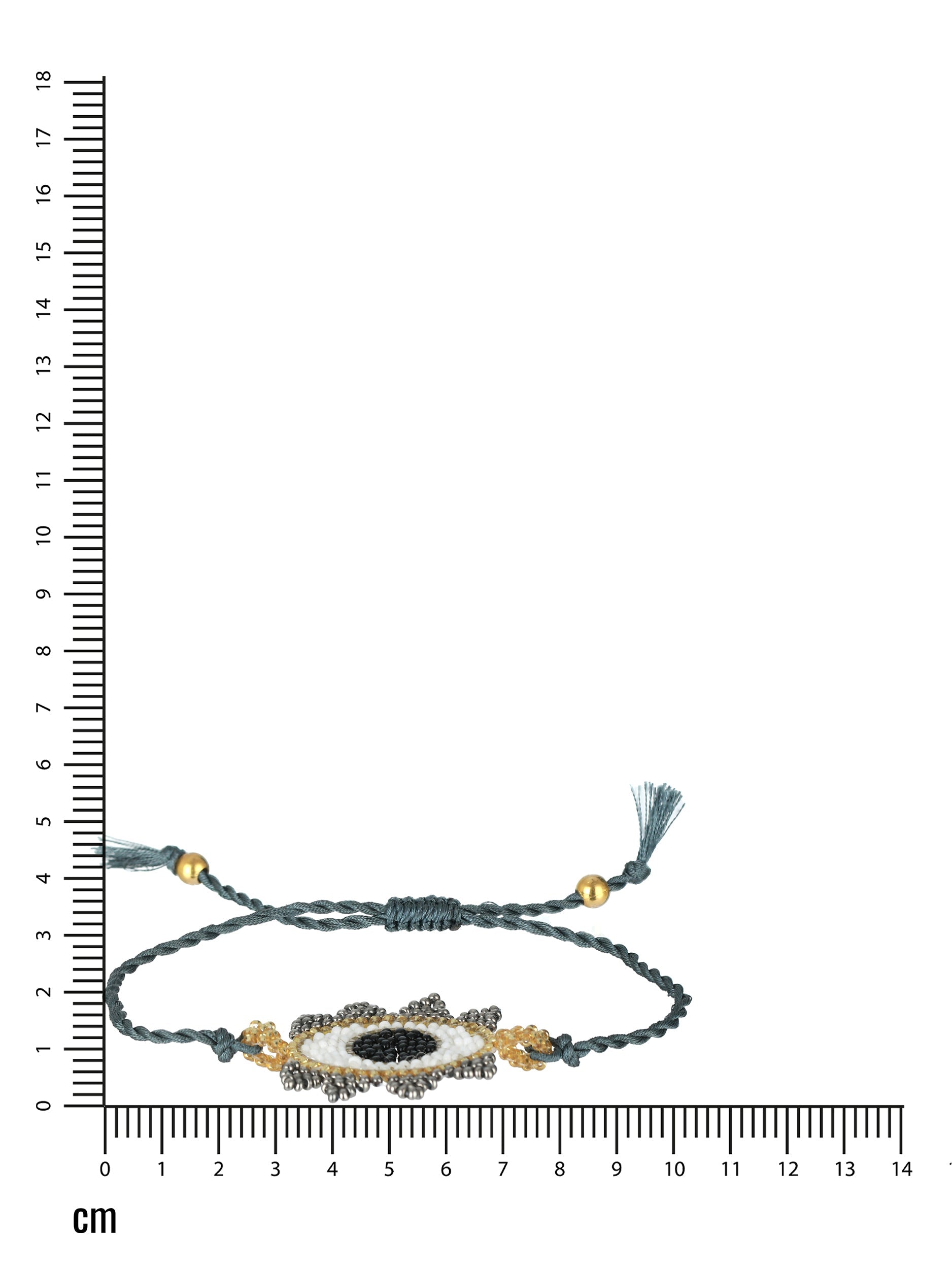 Blue Gold-Toned Beaded &Handcrafted Wraparound Evil Eye Bracelet