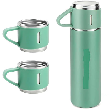 Hot and Cool Vacuum Flask Set 3Cup Set for Hot & Cold Drink 500 ml Flask - HalfPe