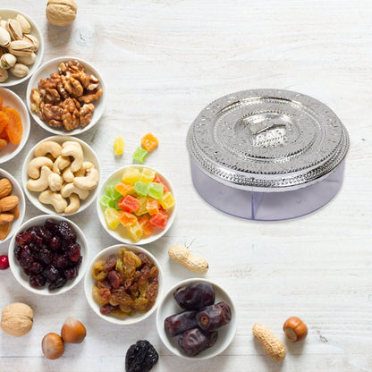 Round Smiley Multi Purpose 4 Compartment Box For Home  Kitchen Use