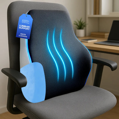 Sleepsia Memory Foam Back Support for Office Chair | Lumbar Support for Office Chair, Car Seat Back Support,(Gel Infused, Black/Grey)