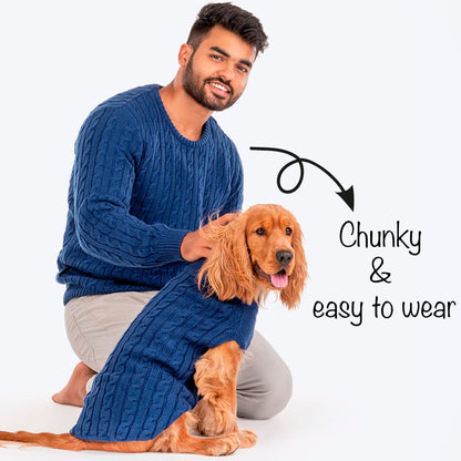 HUFT Twinning Classic Sweater for Humans - Lazuli Blue - Heads Up For Tails