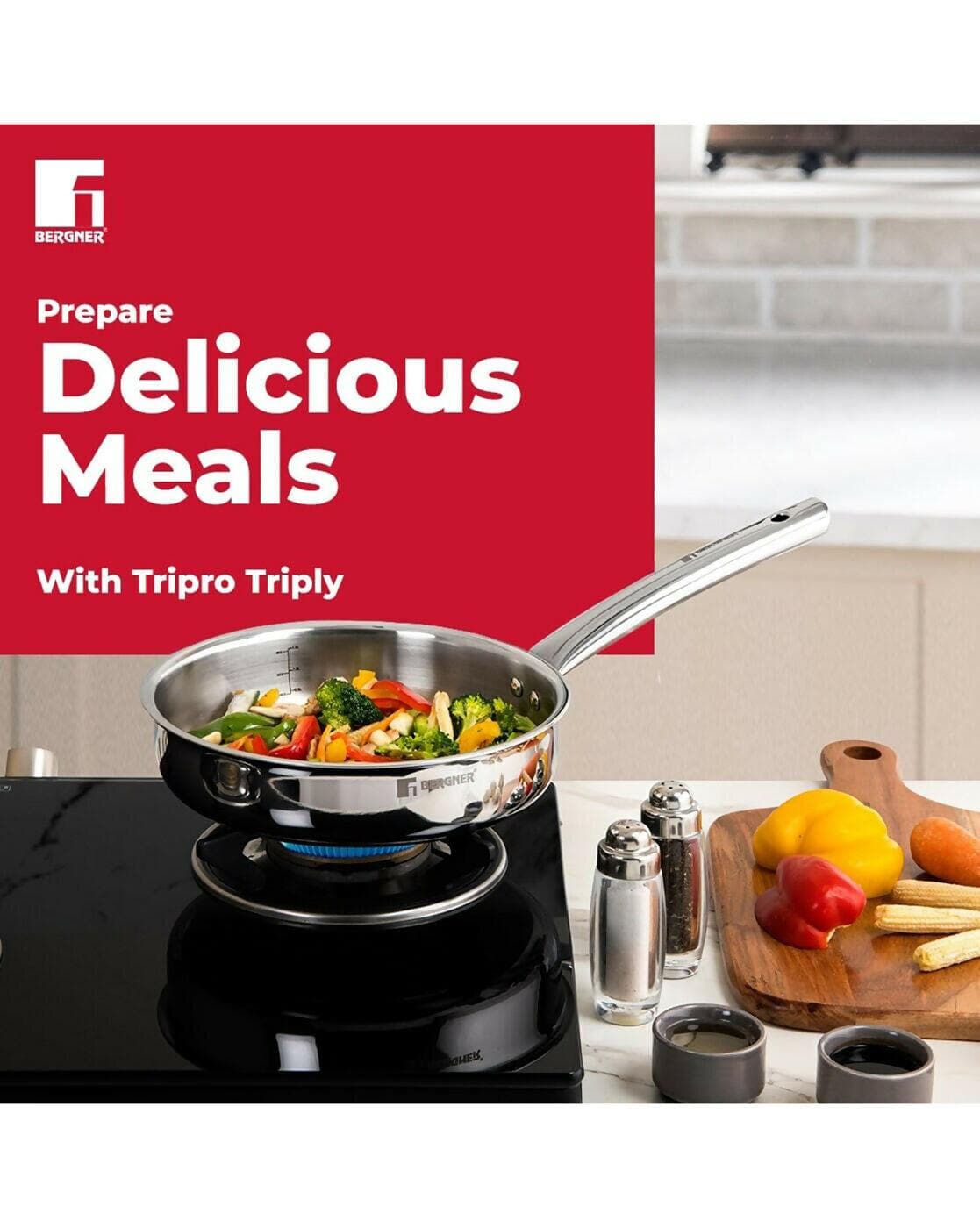 Chef Tone Tripro Triply Deep Sautepan Wok - HalfPe