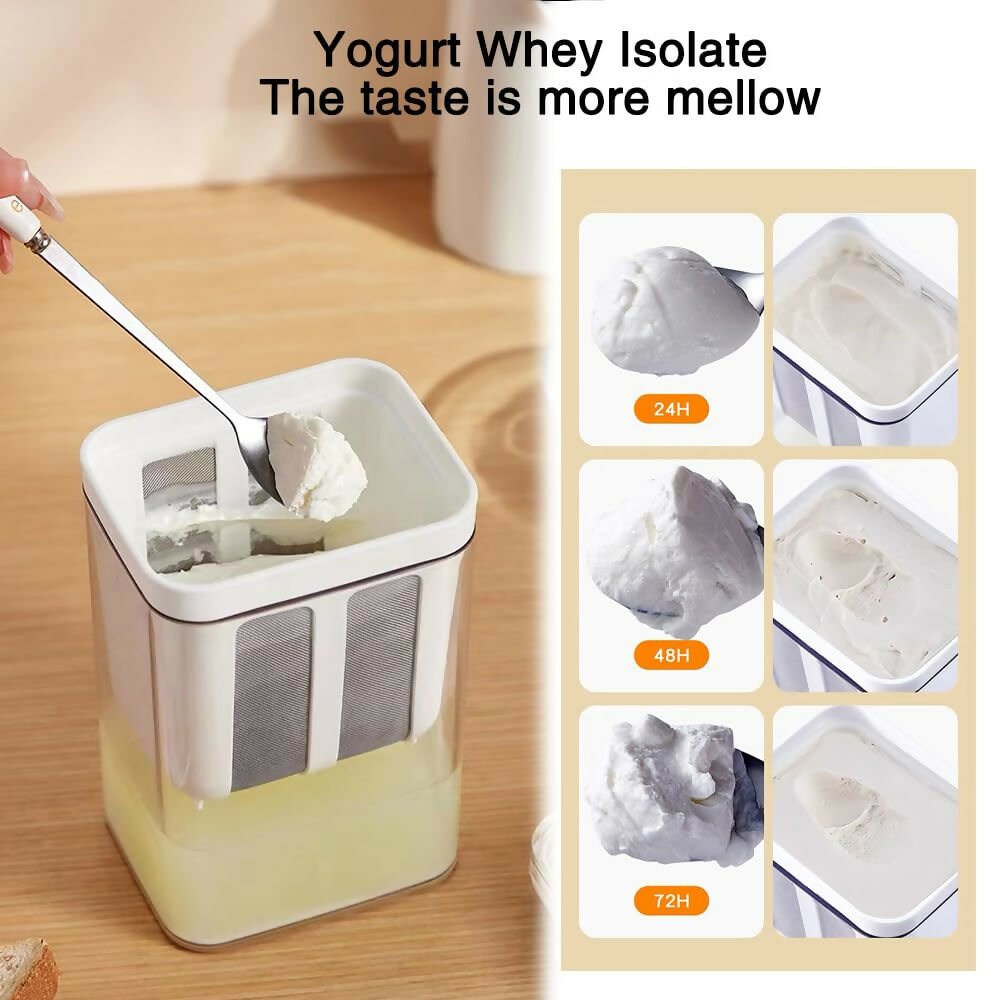 1100ml Curd Yogurt with Lid, Multifunctional Yogurt Maker Machine, Yogurt Filter for Creating Dahi Fresh, Whey Separator, Hung Curd Strainer Bindal