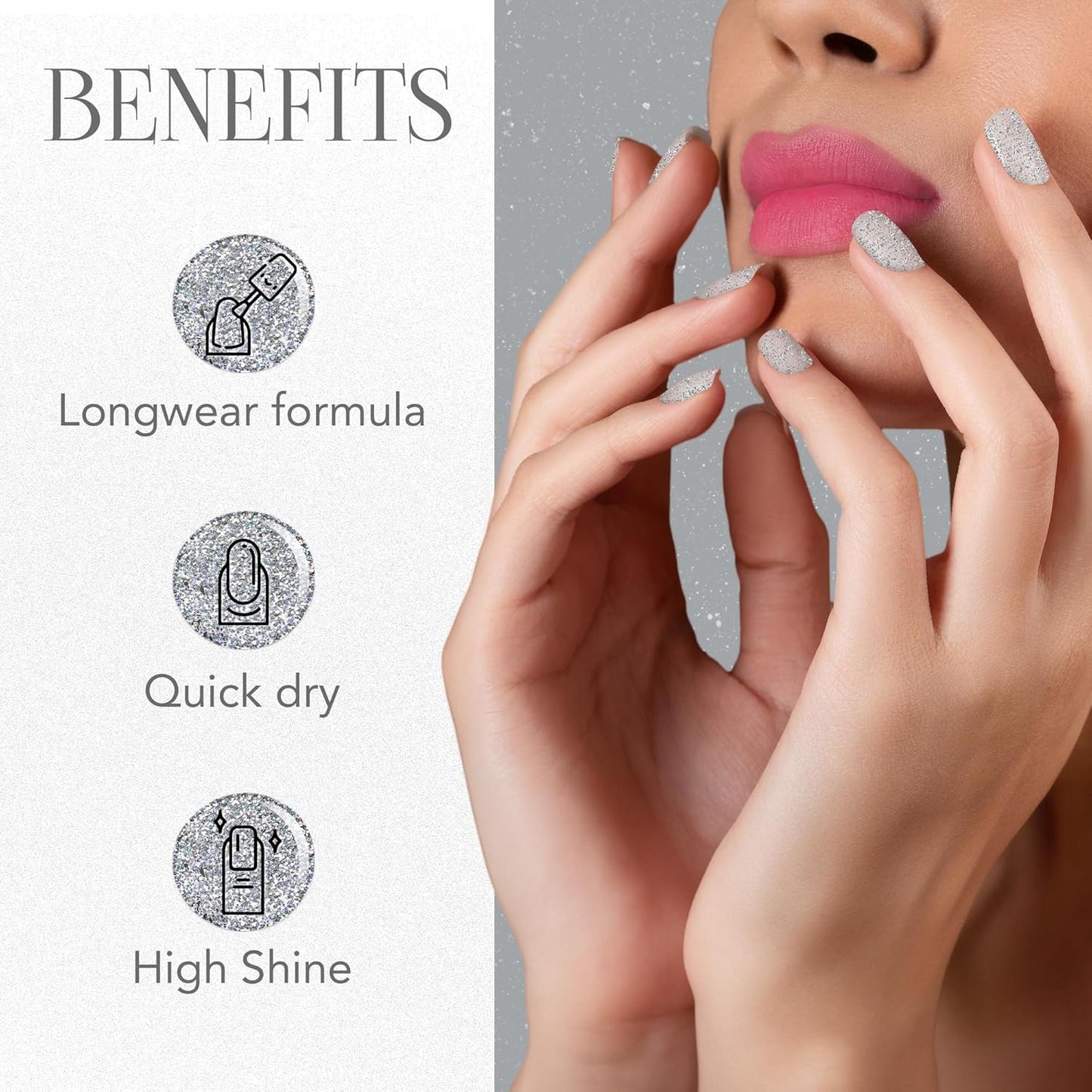 Og Beauty Silver Moonlight Starlet Glitter Nail Paint (10 Ml  1 Pc)