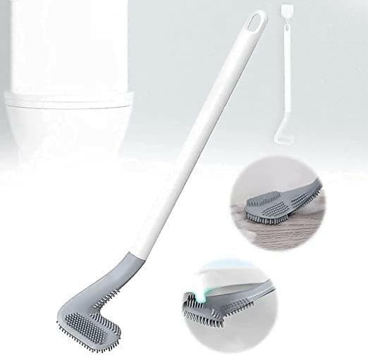 Long Handle Toilet Brush for Bathroom Cleaning Brush (Gray) - HalfPe