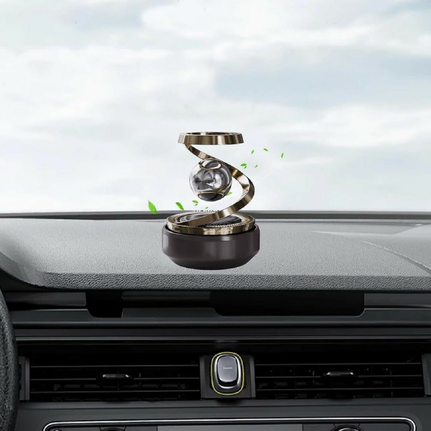 Solar Car Air Freshener Rotating Aromatherapy Perfume Diffuser