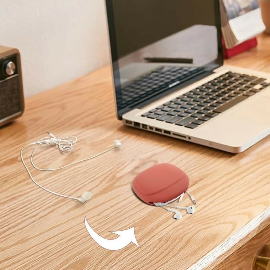 Silicone Earphone Organizer Case Portable Storage for Wired Earbuds, Cables, Coins & Small Accessories (1 Pc)