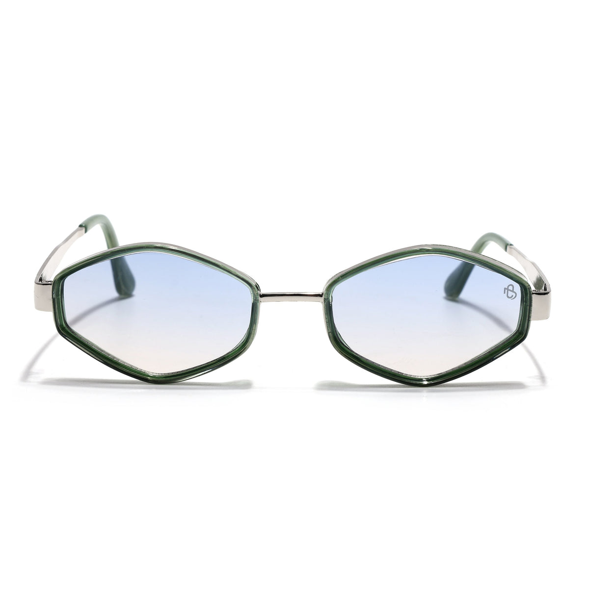 Hunter Silver & Green Hexagonal Sunglasses for Men and Women - view 4