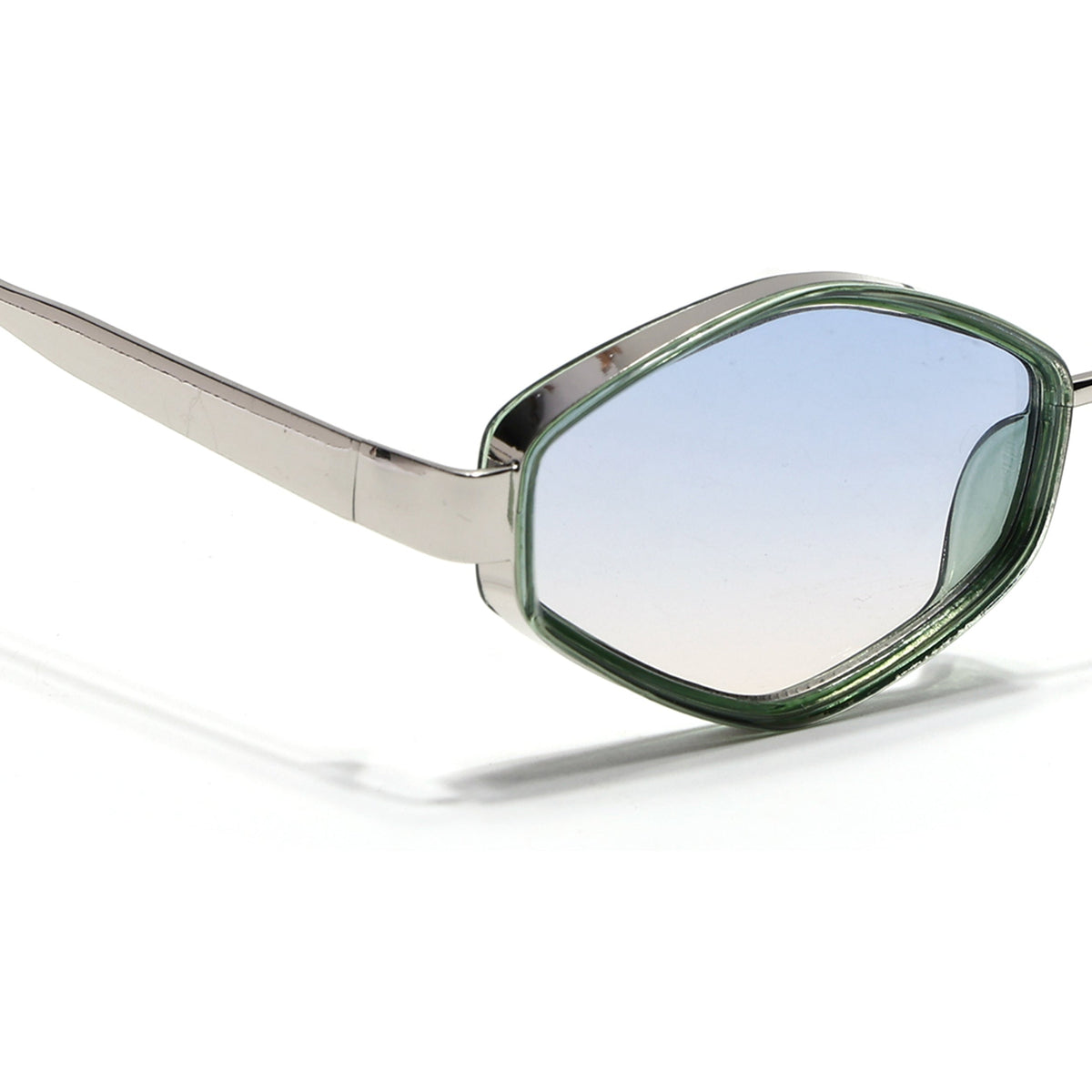 Hunter Silver & Green Hexagonal Sunglasses for Men and Women - view 5