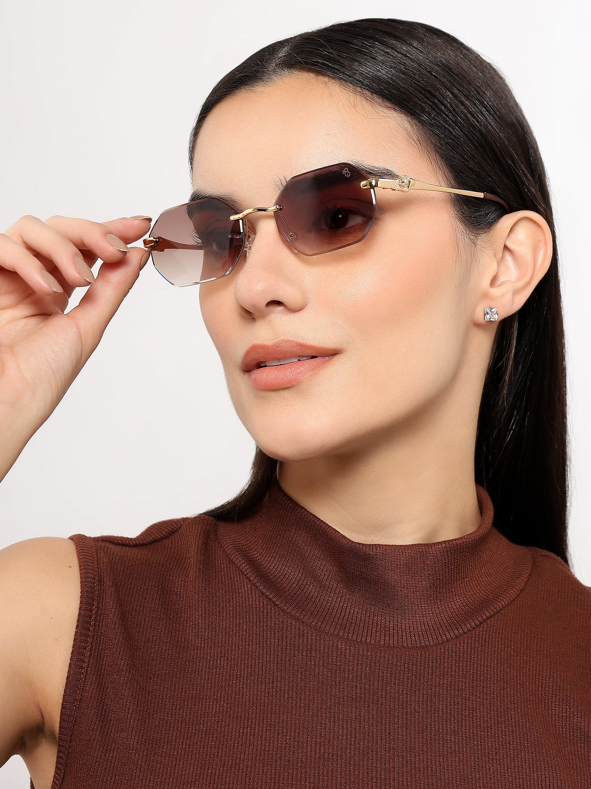 Cooper Golden Rimless Sunglasses for Men and Women - Style 2222 - view 1