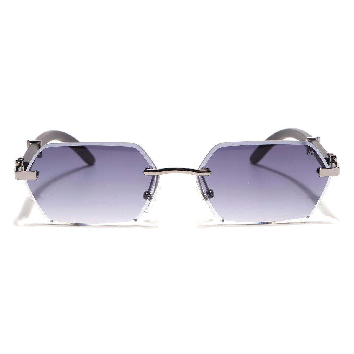 Essence Steel Silver Rimless Sunglasses for Men and Women - Style 2561 - view 5