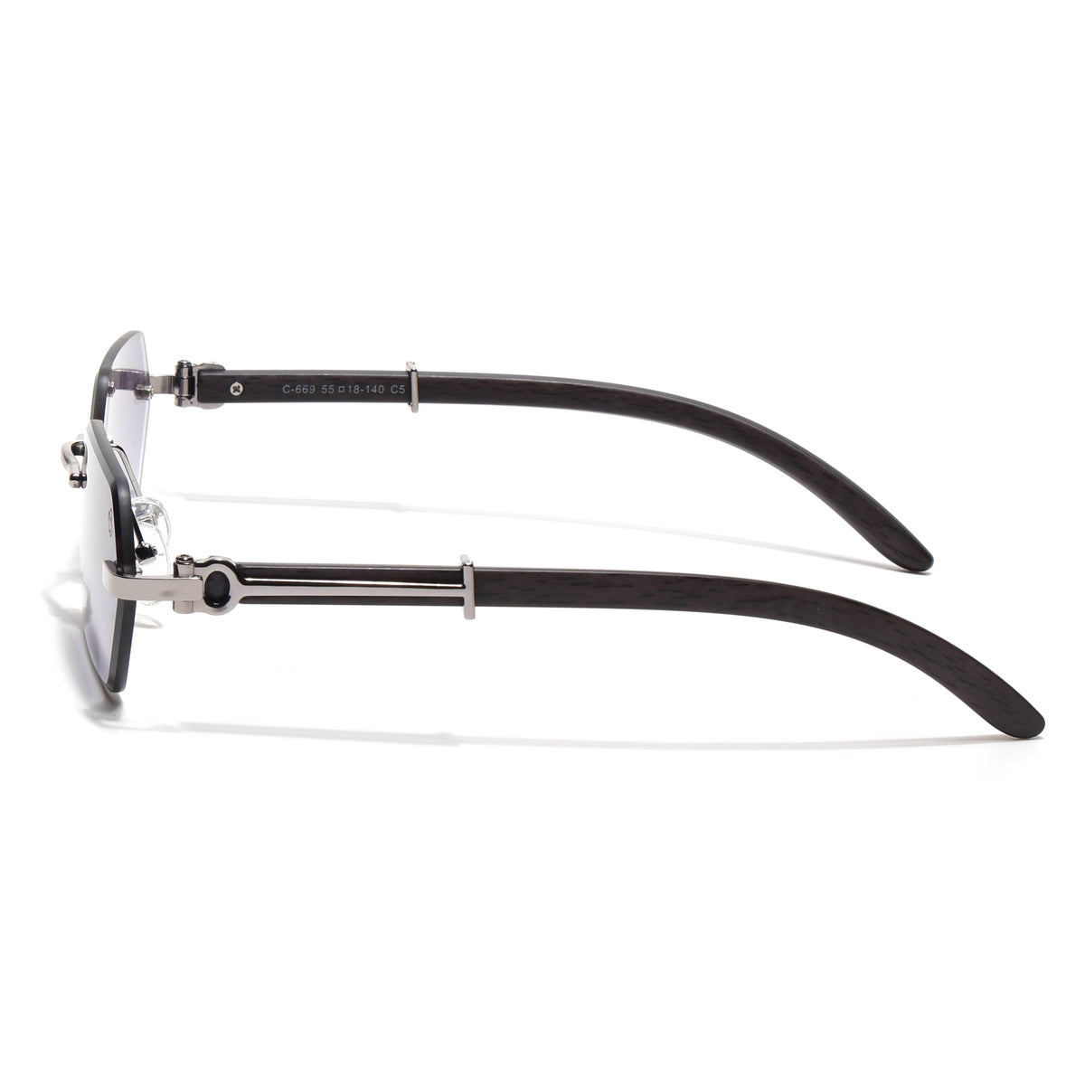 Essence Steel Silver Rimless Sunglasses for Men and Women - Style 2561 - view 7