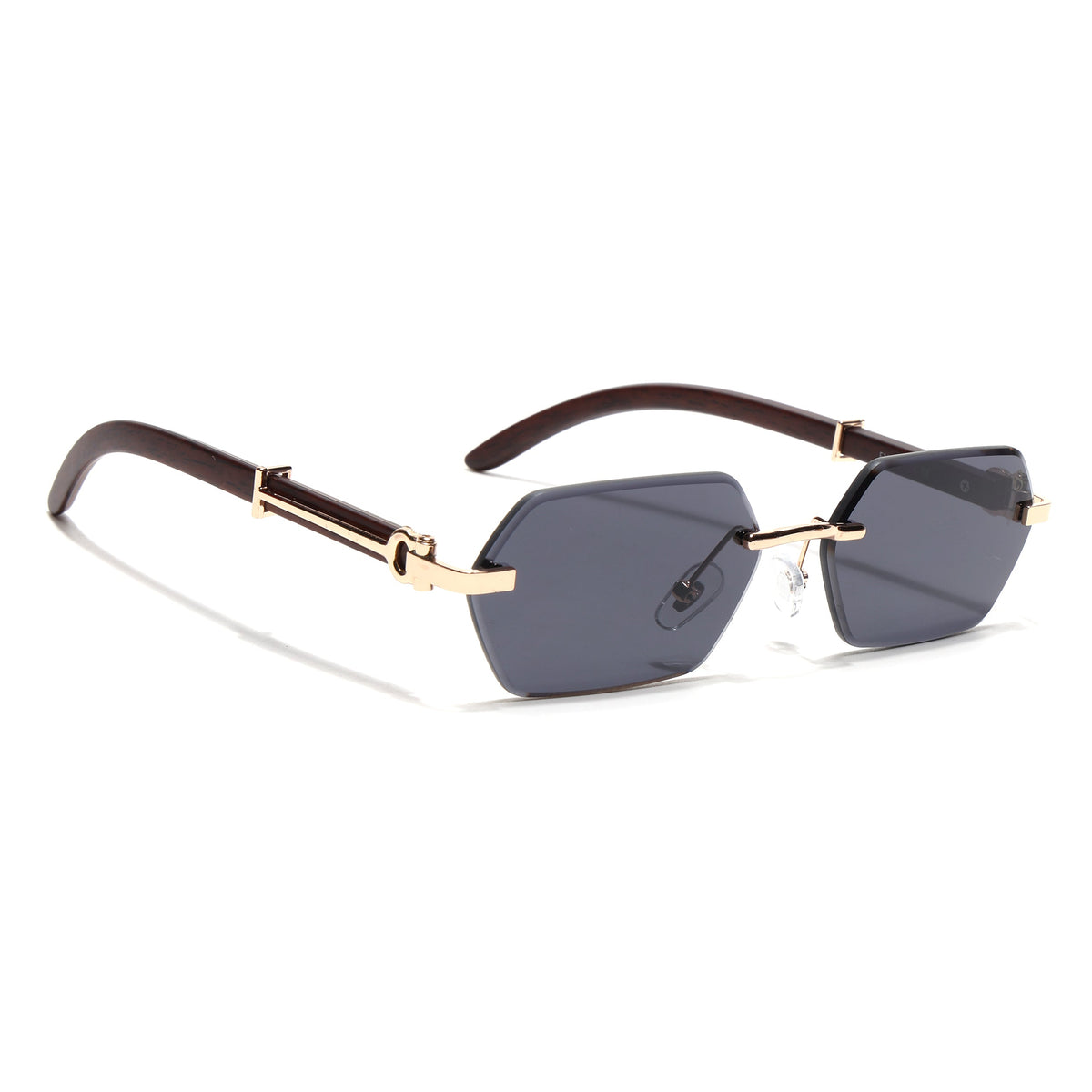 Essence Steel Golden Rimless Sunglasses for Men and Women - Style 2563 - view 2