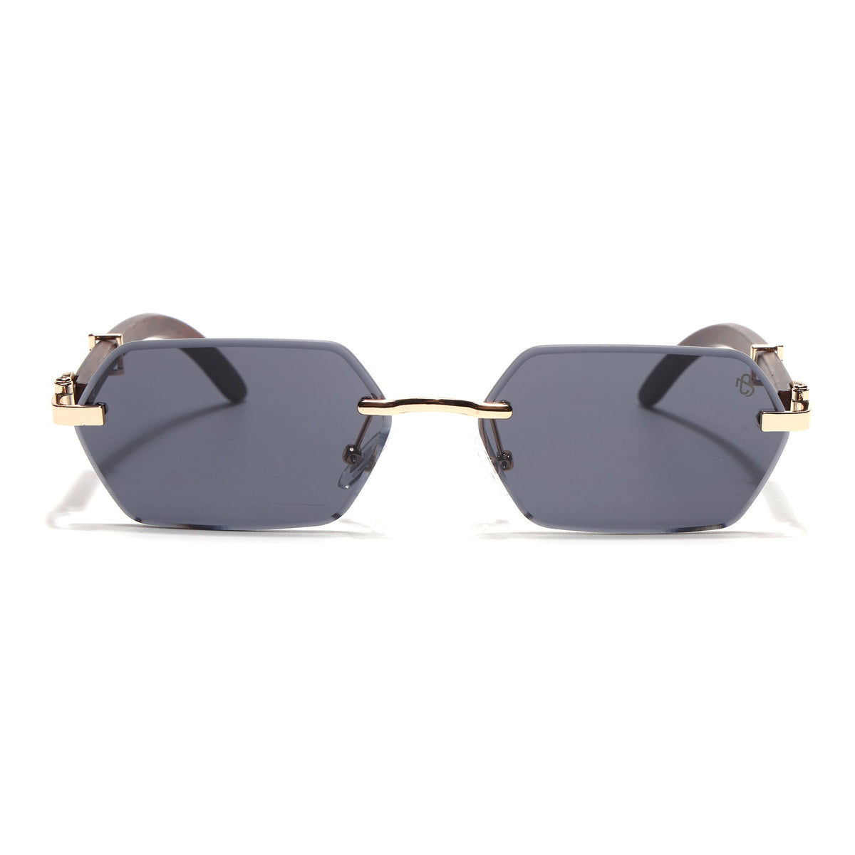 Essence Steel Golden Rimless Sunglasses for Men and Women - Style 2563 - view 5