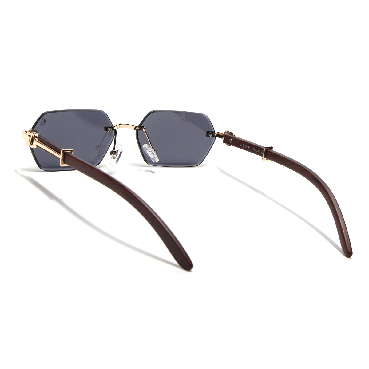 Essence Steel Golden Rimless Sunglasses for Men and Women - Style 2563 - view 6