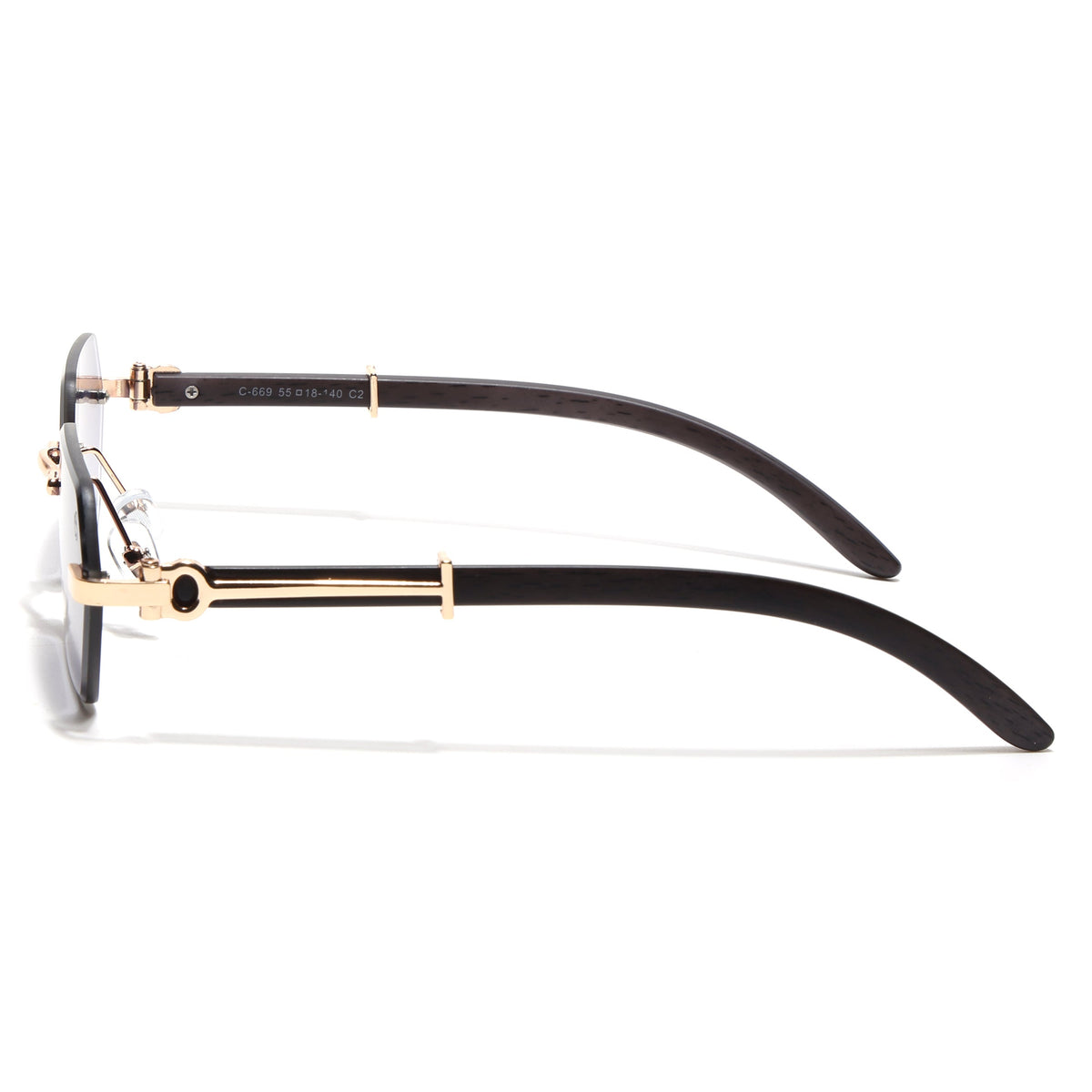 Essence Steel Golden Rimless Sunglasses for Men and Women - Style 2564 - view 7