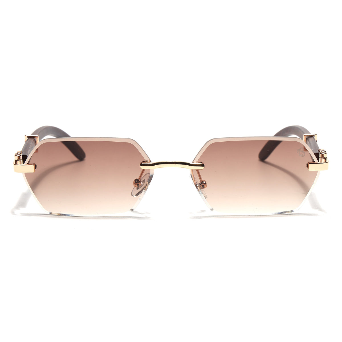 Essence Steel Golden Rimless Sunglasses for Men and Women - Style 2565 - view 5