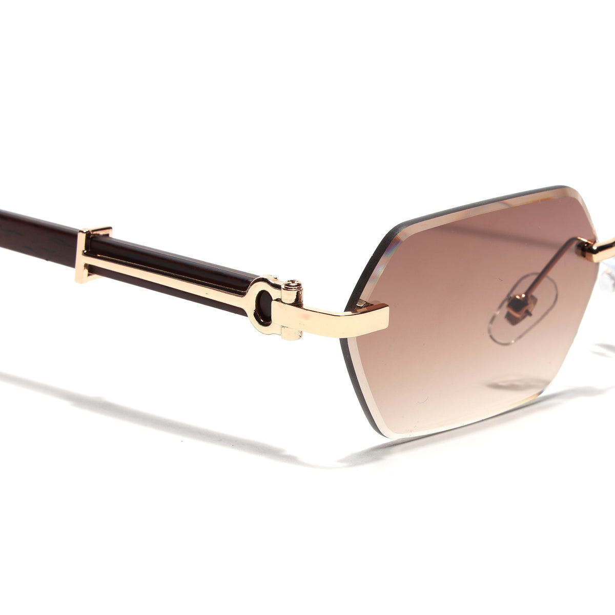Essence Steel Golden Rimless Sunglasses for Men and Women - Style 2565 - view 4