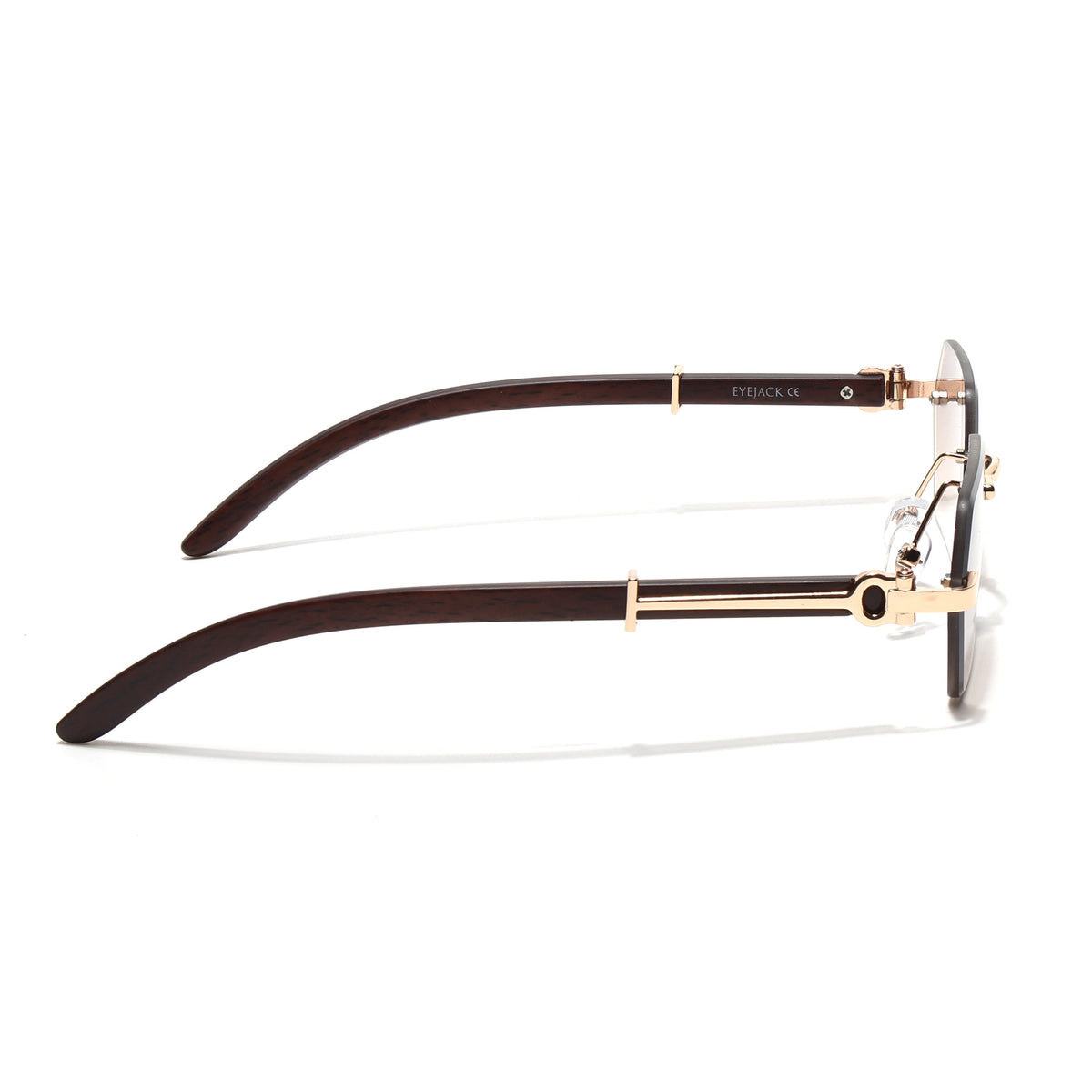 Essence Steel Golden Rimless Sunglasses for Men and Women - Style 2565 - view 7