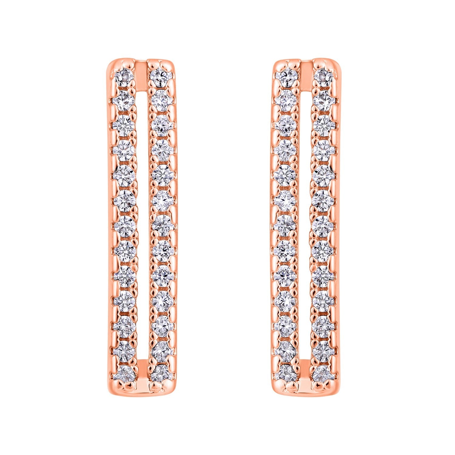 Jazz And Sizzle Rose Gold-Plated Contemporary Hoop Earrings