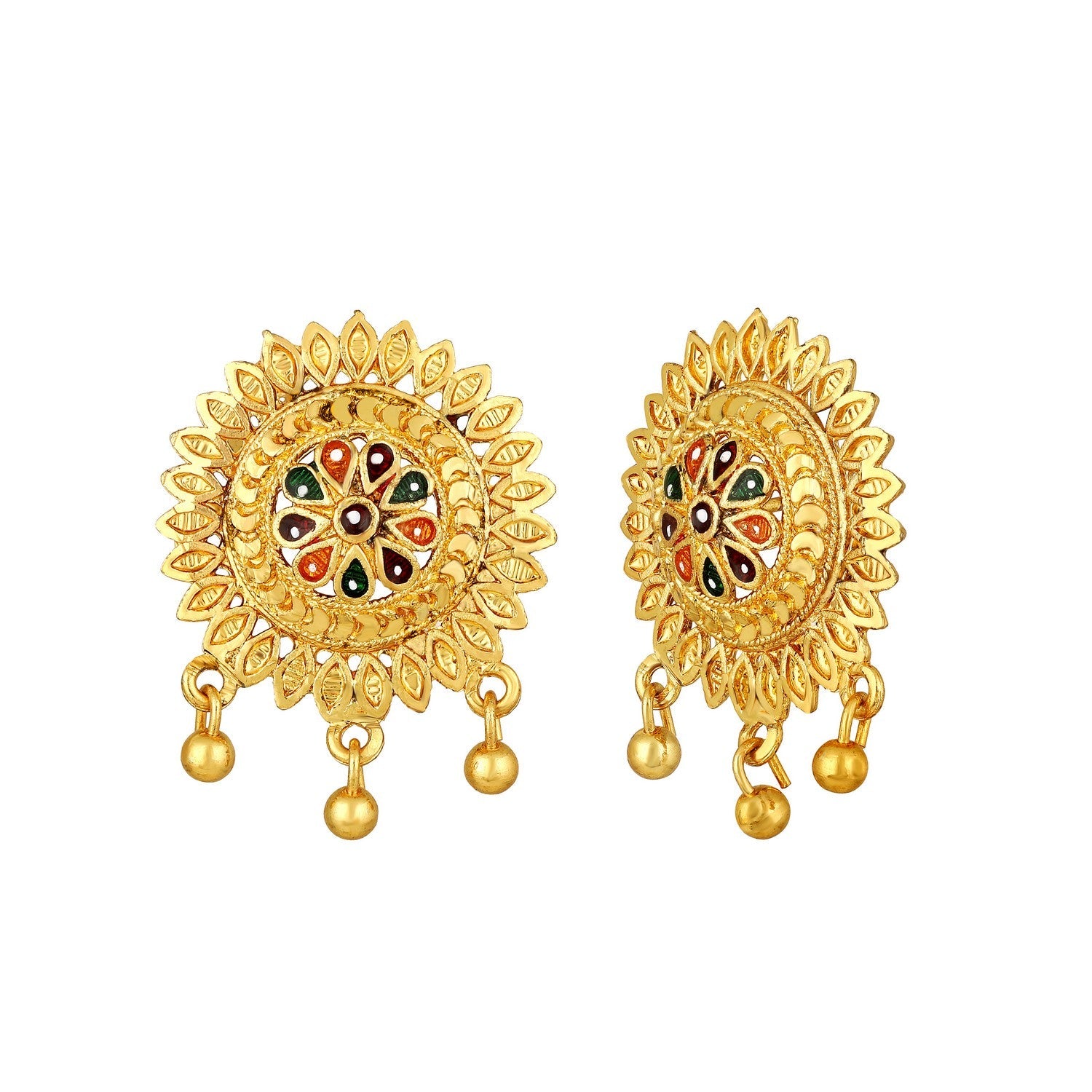 Jazz And Sizzle 22K Gold Plated Golden Beads & Pearl Drops Radha Krishna Temple Jewellery Set (Copy) (Copy)