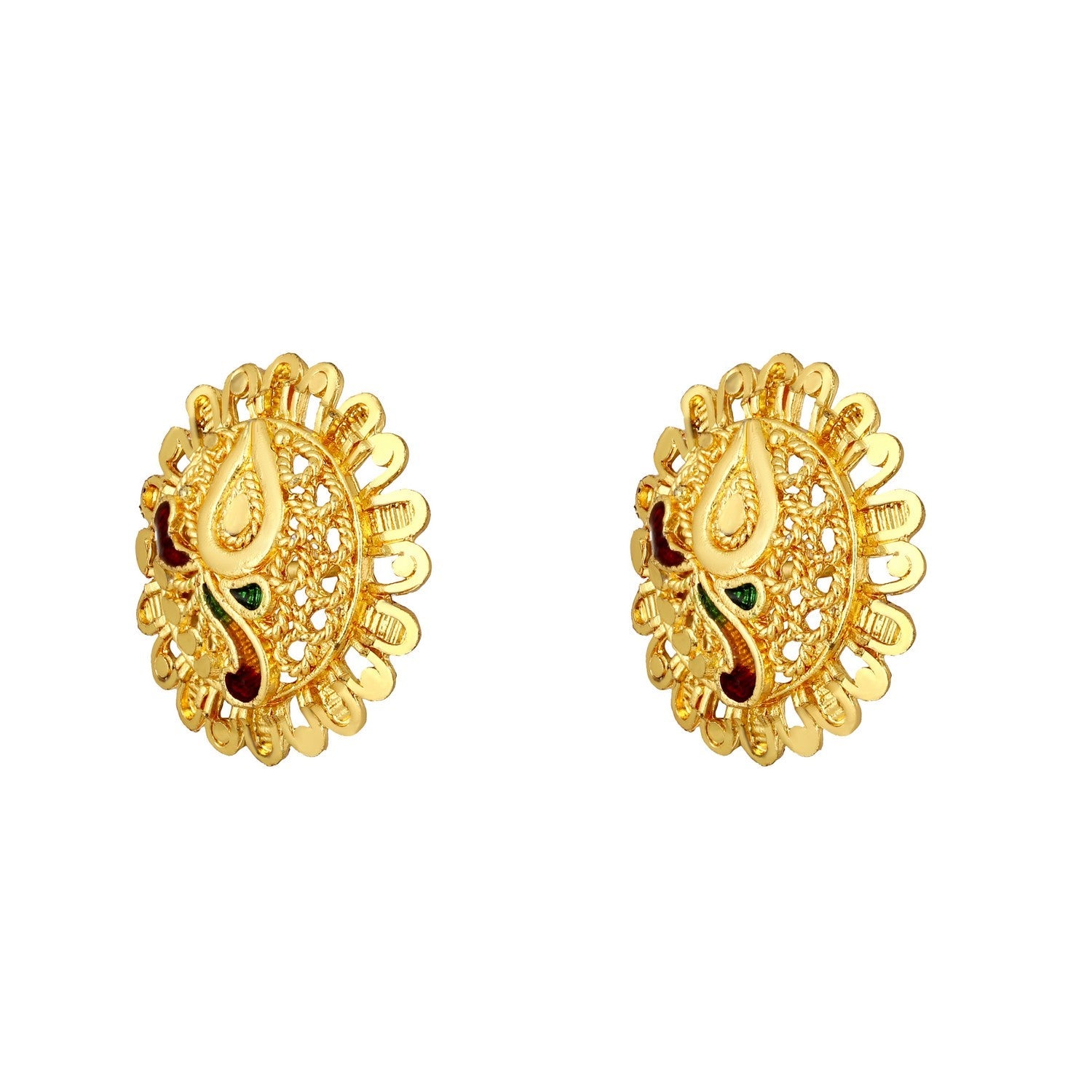 Jazz And Sizzle 22K Gold Plated Golden Beads & Pearl Drops Radha Krishna Temple Jewellery Set (Copy) (Copy) (Copy)