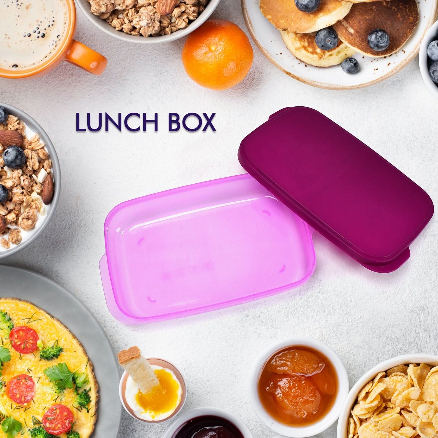 Unbreakable BPA-Free Plastic Lunch Box with Spoon