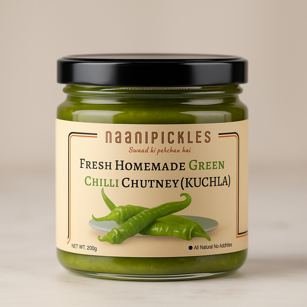 Kuchla Green Chilli Pickle (Traditional South Indian Chilli Chutney) JPS PRODUCTS (ACHSA)