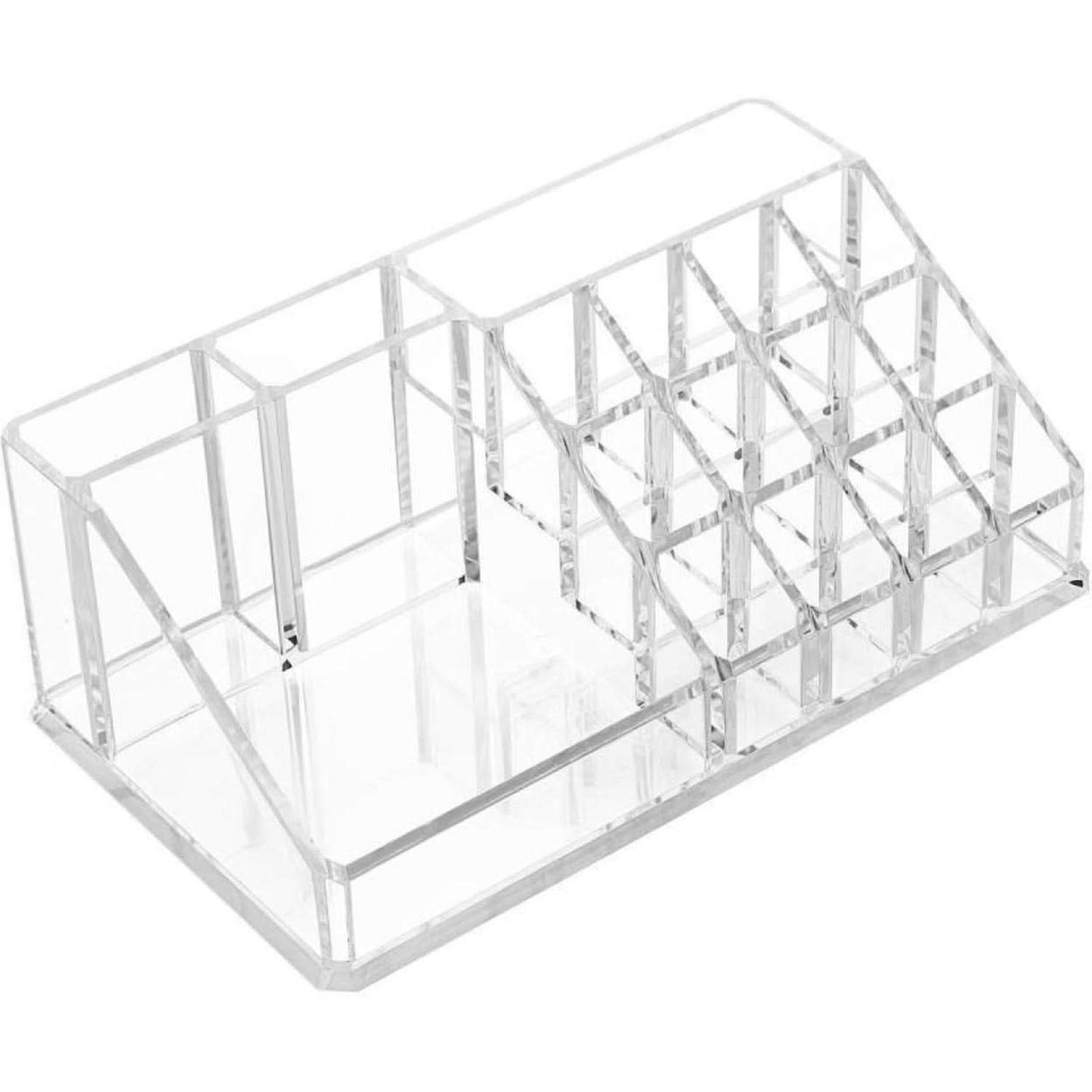 16-Compartment Transparent Makeup Organizer Box