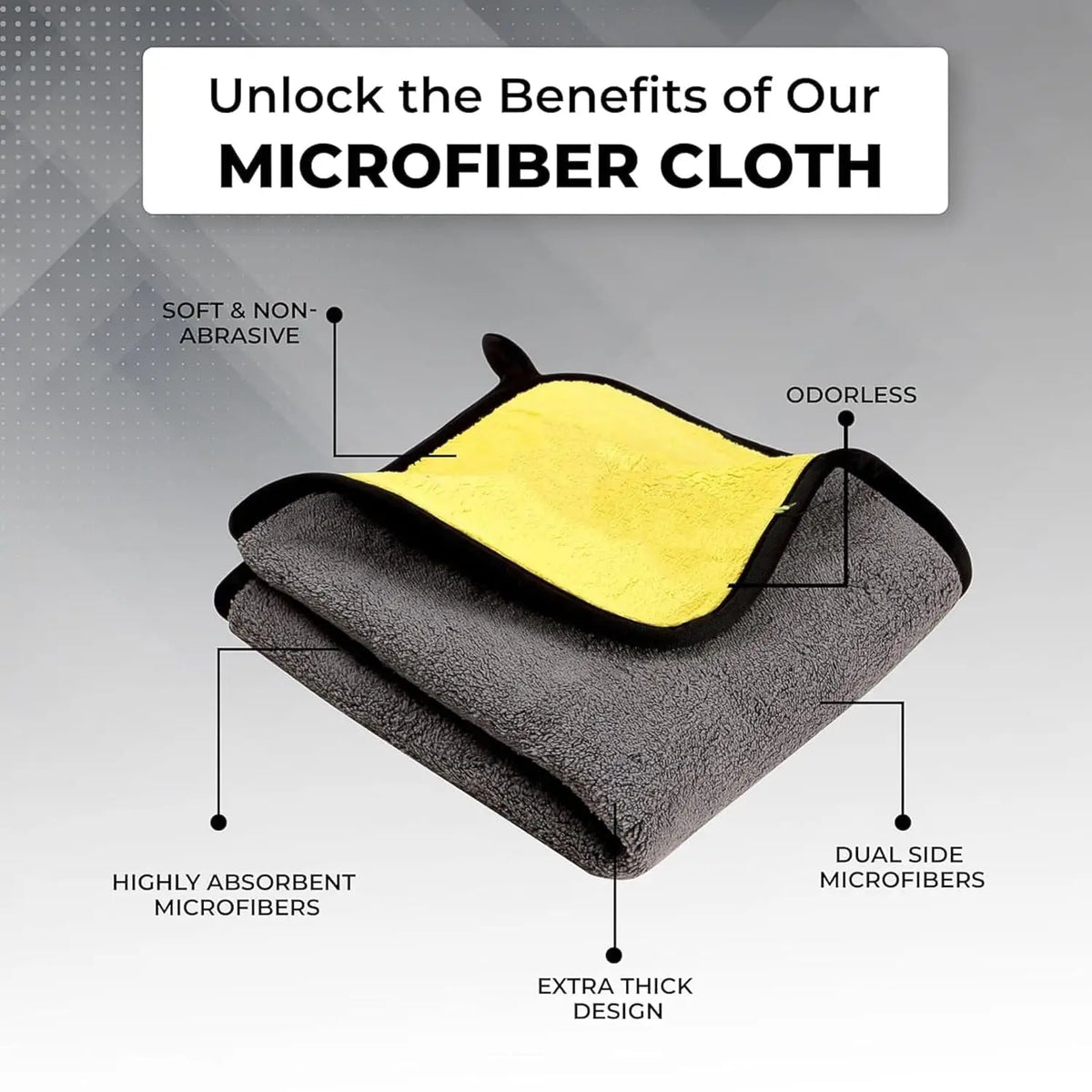 Premium Microfiber Cleaning Cloth Towel (40x30 Cm  1 Pc) HP DD