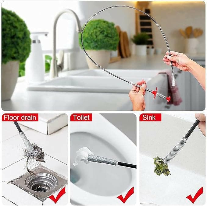 Drain Pipe Cleaning Spring Stick, Sink Cleaning Stick, 90 cm length - HalfPe