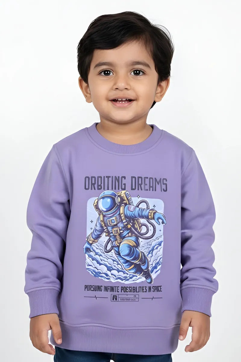 Tencel Printed Sweatshirt for Boys - Lavender - View 1