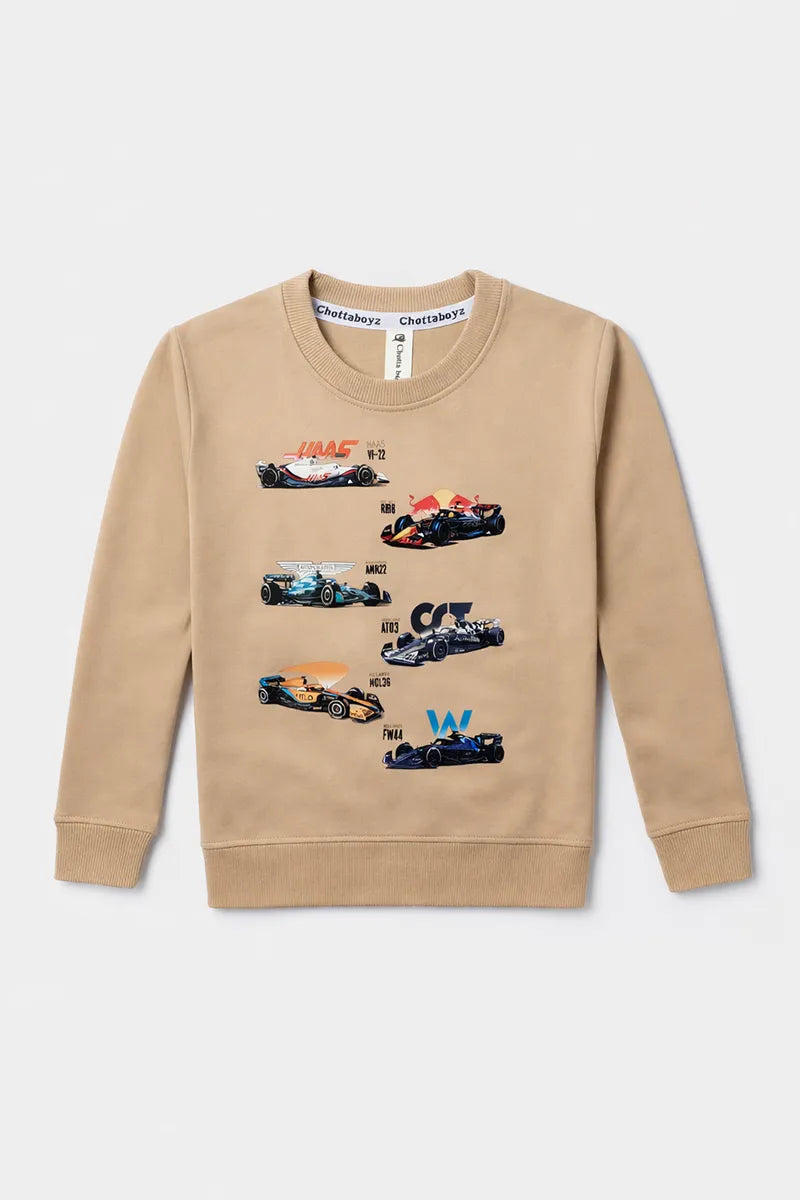 Tencel Printed Sweatshirt for Boys - Beige - View 3