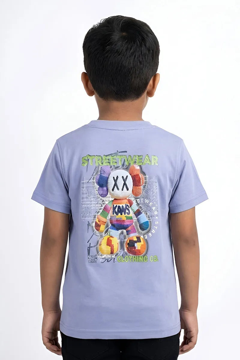 Tencel Printed T-Shirt for Boys - Blue - View 2