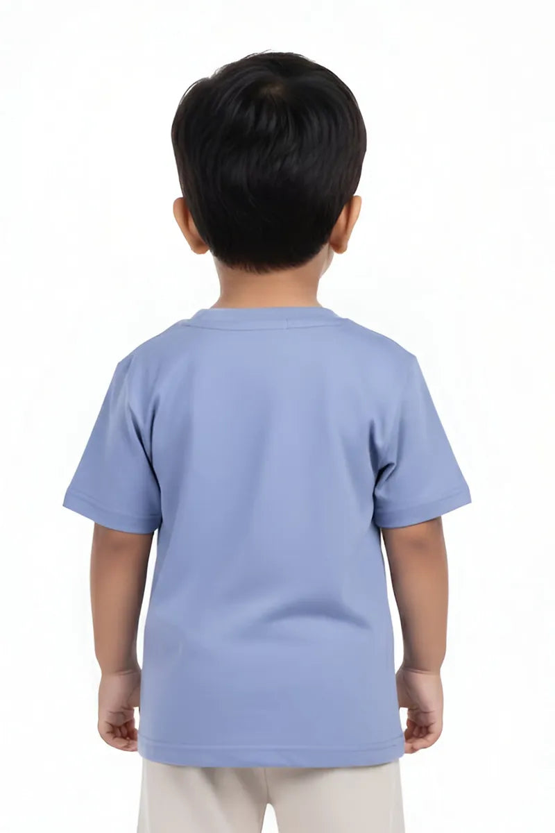 Tencel Printed T-Shirt for Boys - Blue - View 5